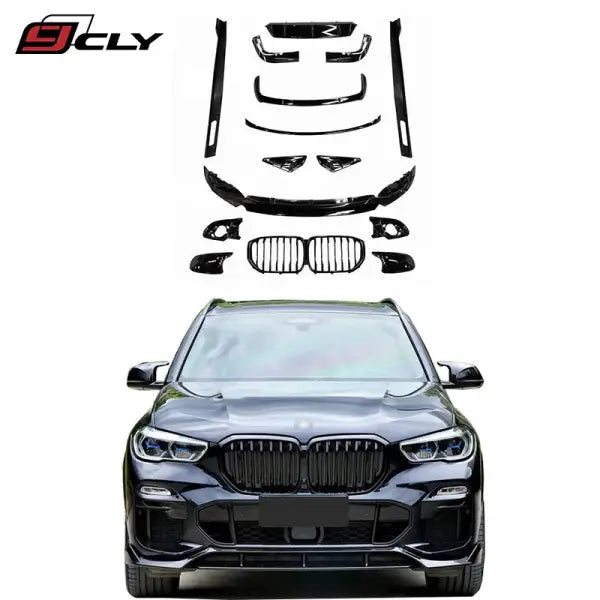 G05 Black Body Kits for BMW X5 G05 Upgrade Black Knight Front Lip Diffuser Side Skirt Grille Exhaust Pipe Wings 2019-2022