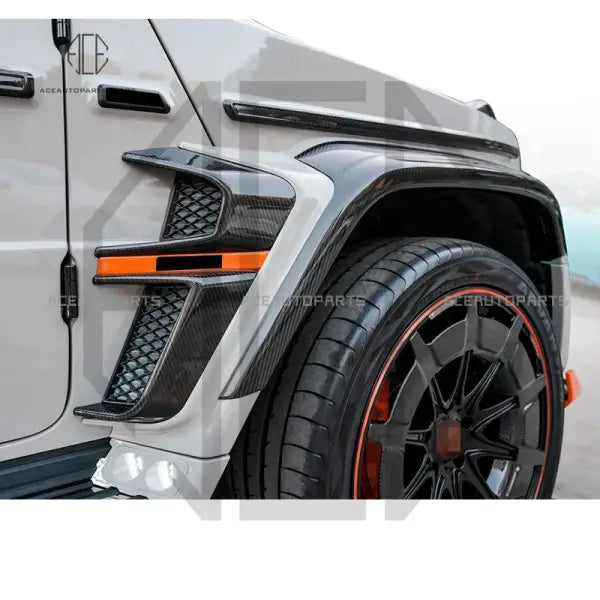 G900 over Fender Dry Carbon Fiber Material Wheel Eyebrow Rocket Style Flares Wheel Arch for W464 W463A G63 G65 G550 G500