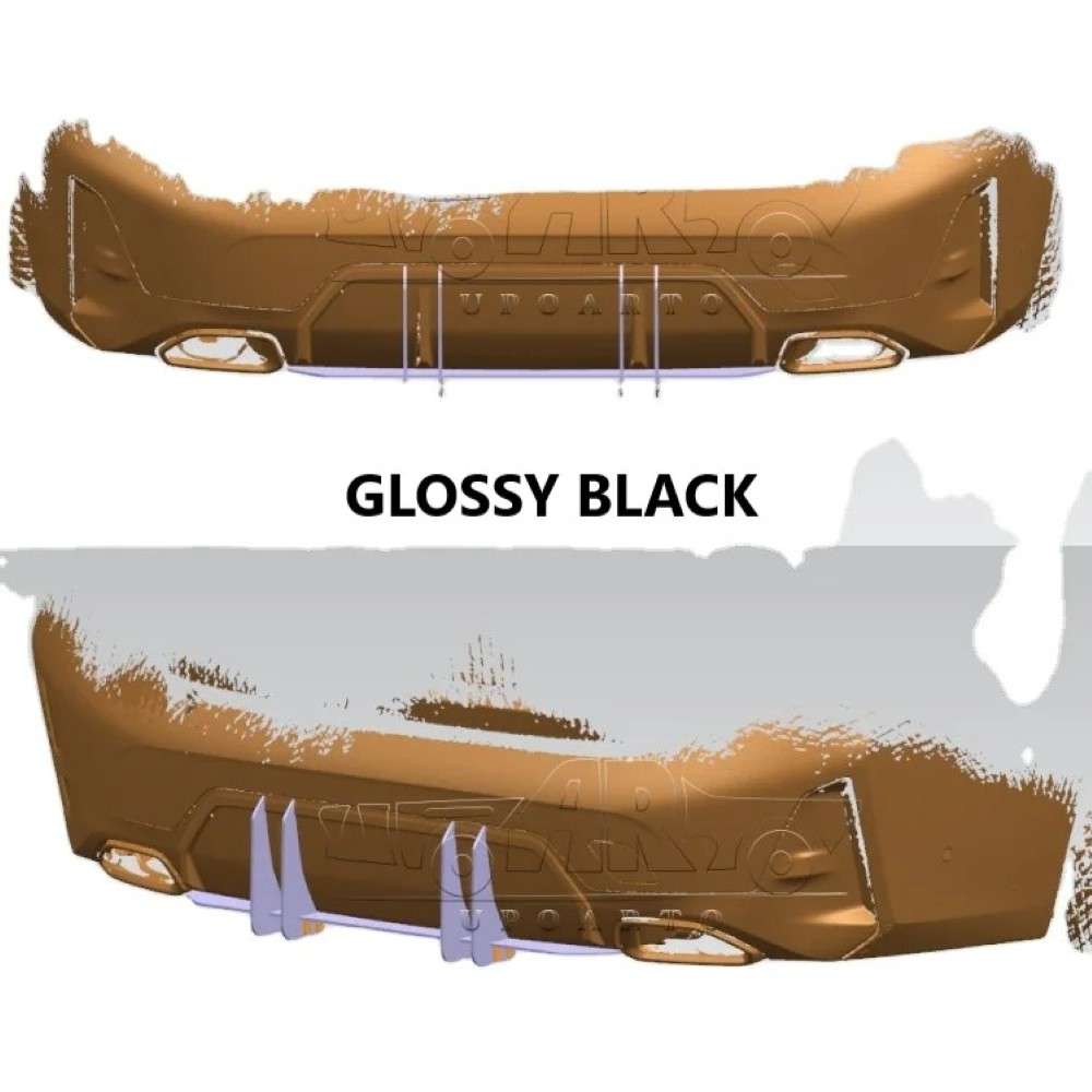 Car Craft Compatible With Bmw 3 Series G20 Lci 2023+ Rear Bumper After Lip Splitter Skirts Diffuser Blade Style With Splitter Ar-bm-0280 Glossy Black - CAR CRAFT INDIA
