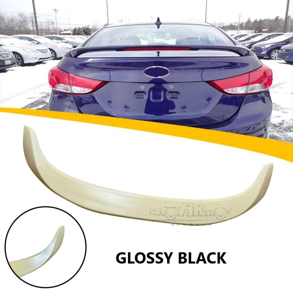 Car Craft Compatible With Hyundai Elantra 2011-2016 Rear Trunk Wing Boot Spoiler Lip Splitter Skirt Ar-hyundai-038 Glossy Black