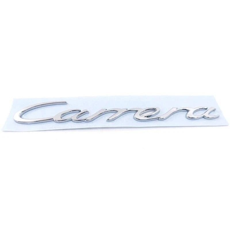 Car Craft Compatible With Porsche Carrera Letter Logo Badge Emblem Sticker Silver