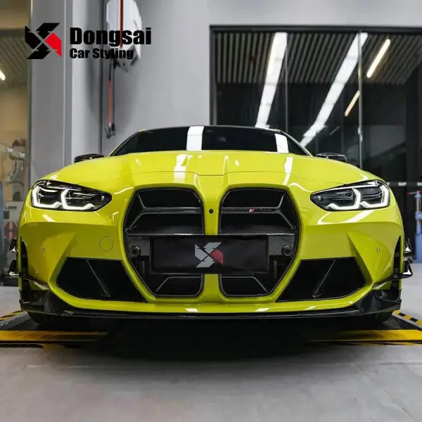 Grill Grille 2020+ Dry Carbon Fiber Style Front Bumper Kidney Mesh for BMW M3 G80 M4 G82 G83 CSL Carbon Black Replacement