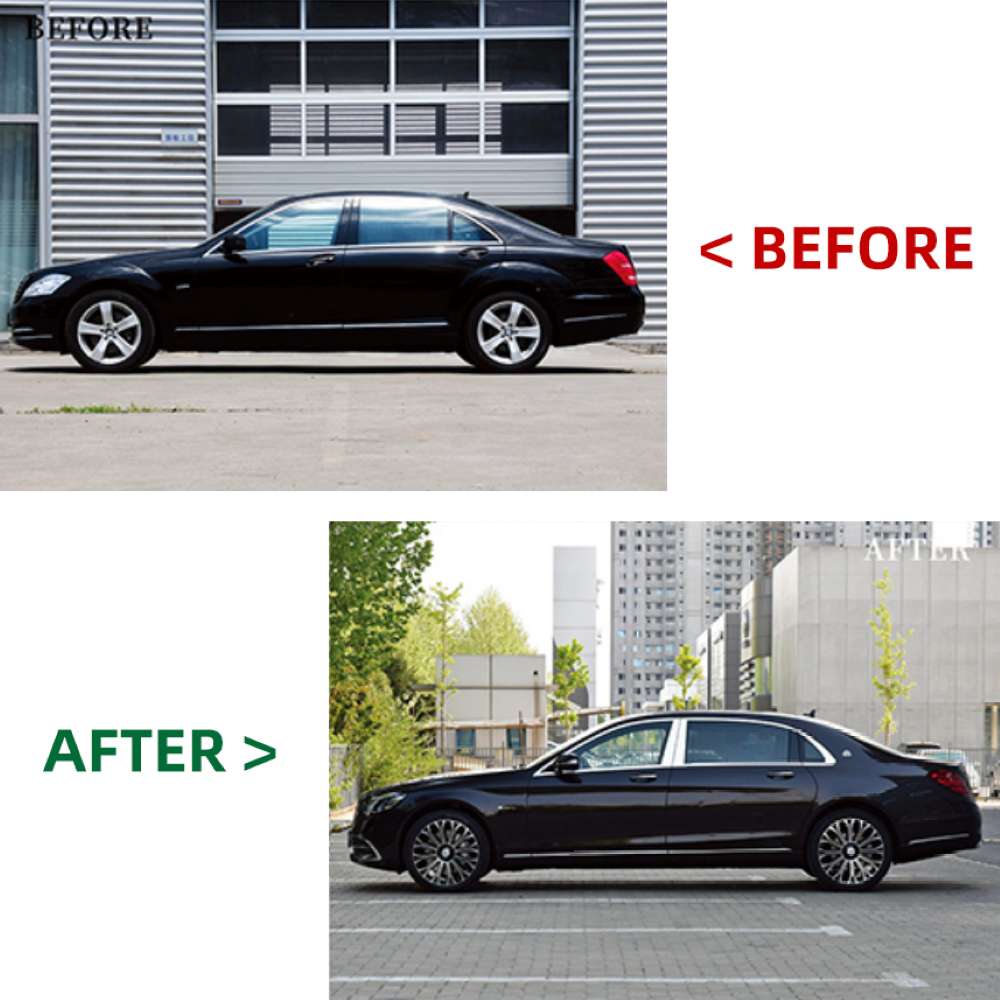 Car Craft Compatible With Mercedes Benz S Class W221 2006-2014 To W222 Lci Maybach Upgrade Facelift Conversion Bodykit Bumper Hood Headlight Taillight