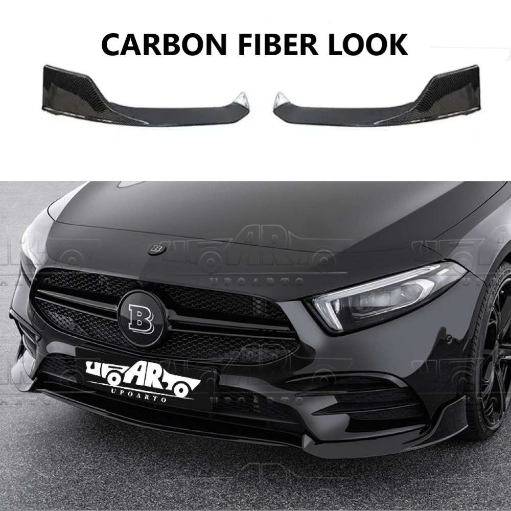 Car Craft Compatible With Mercedes Benz A Class W177 2019-2024 Amg Front Bumper Lip Splitter Skirts Brabus Style Ar-benz-083 Cf Carbon Fiber Look - CAR CRAFT INDIA