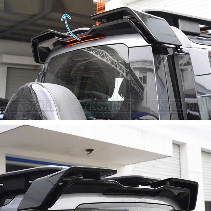 Car Craft Compatible With Range Land Rover Defedner Defender 2019-2025 Rear Trunk Wing Boot Roof Spoiler Lip Splitter Skirt 3 Part Ar-land-006 Cf Carbon Fiber Look - CAR CRAFT INDIA