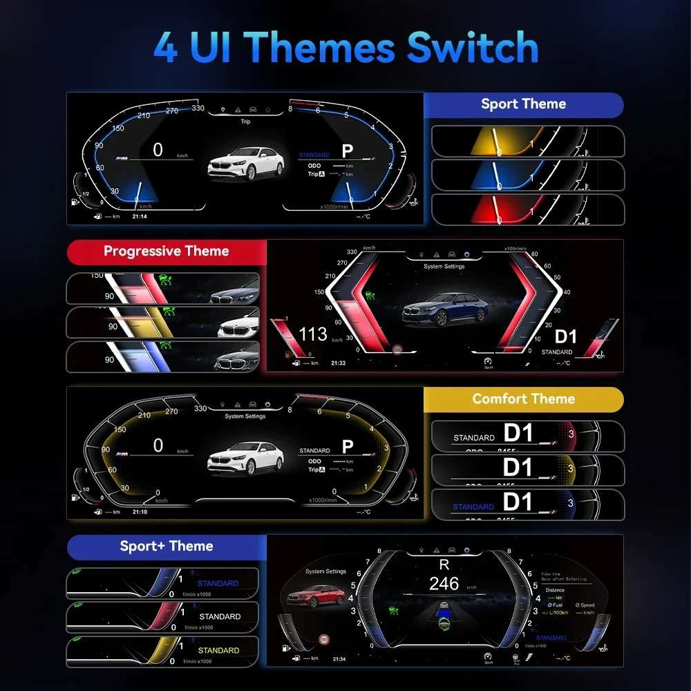 Car Craft Compatible With Bmw 3 Series F30 Gt F34 4 Series F32 2012-2019 Dashboard Lcd Speed O Meter Android Player  Digital Instrument Cluster Screen Speedometer Display Car 12.3 Inch CC-8433 - CAR CRAFT INDIA