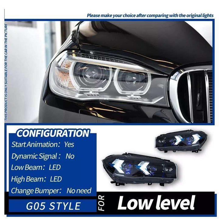 Car Craft Compatible With Bmw X5 F15 2014-2019 Car Front Upgraded Head Light Lamp Xenon Headlight Retrofit Upgrade Modified Led Drl Hid G05 Style CC-8461 - CAR CRAFT INDIA