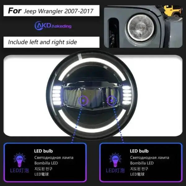 Head lamp light for Jeep Wrangler LED Headlight 2007-2017