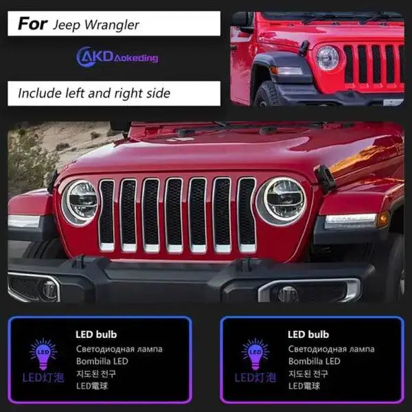 Head lamp light for Jeep Wrangler LED Headlight 2018-2021