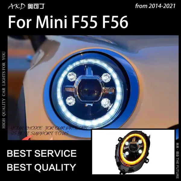 Head Lamp MINI F55 Headlights 2014-2019 F54 F57 F56 LED Headlight DRL Cooper LED Projector Beam