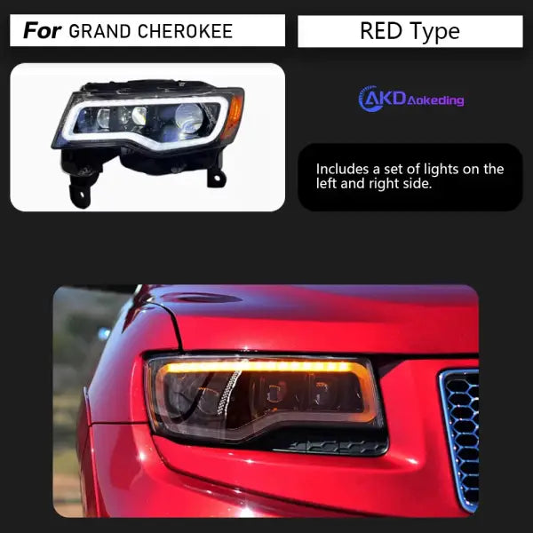 Headlight for Jeep Grand Cherokee LED Headlights 2014-2021 Head Lamp Car Styling DRL Signal Projector Lens