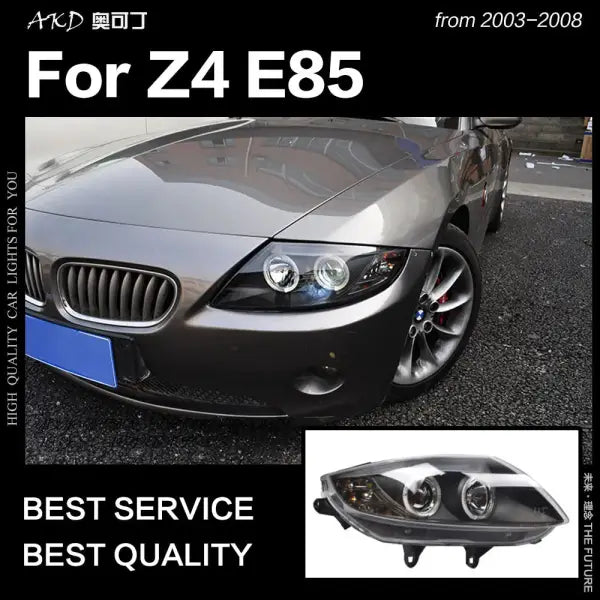 BME Z4 Headlights 2003-2008 E85 LED Headlight DRL Hid Head Lamp Angel Eye Bi Xenon Beam