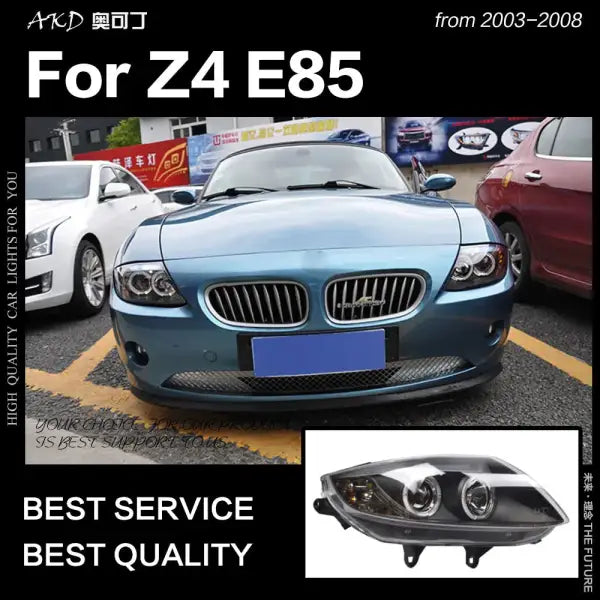 BME Z4 Headlights 2003-2008 E85 LED Headlight DRL Hid Head Lamp Angel Eye Bi Xenon Beam