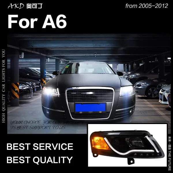 A6 Headlights 2005-2011 A6 C5 C6 Taiwan Sonar LED Headlight LED DRL Hid Bi Xenon Head Lamp