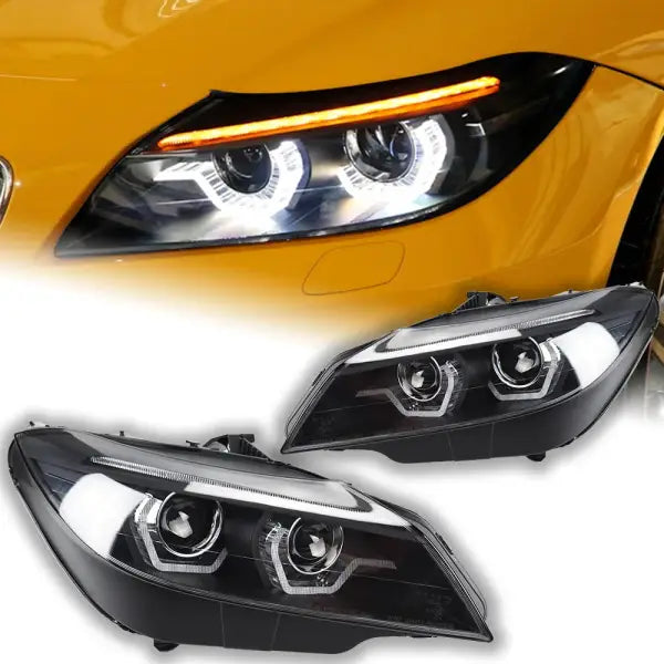 BMW Z4 Headlights 2009-2016 E89 LED Headlight DRL Hid Head Lamp Angel Eye Bi Xenon Beam