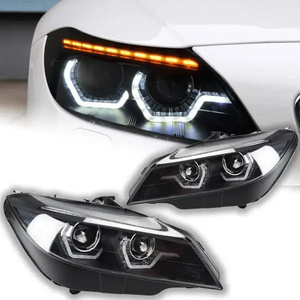 BMW Z4 Headlights 2009-2016 E89 LED Headlight DRL Hid Head Lamp Angel Eye Bi Xenon Beam