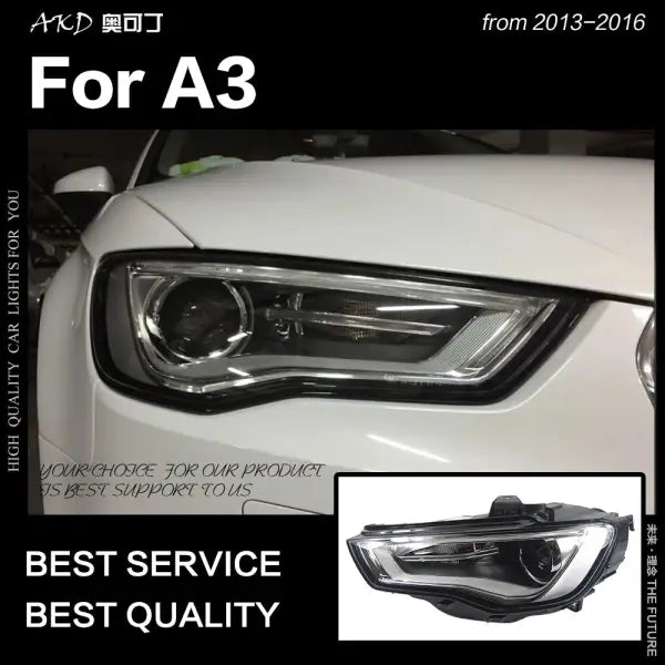 A3 Headlights 2013-2016 Upgrade S3 All LED Headlight DRL Hid Head Lamp Angel Eye Bi Xenon Beam