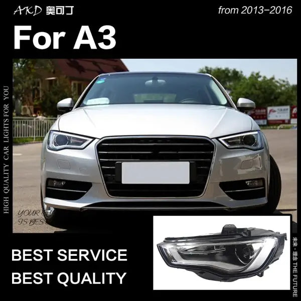 A3 Headlights 2013-2016 Upgrade S3 All LED Headlight DRL Hid Head Lamp Angel Eye Bi Xenon Beam