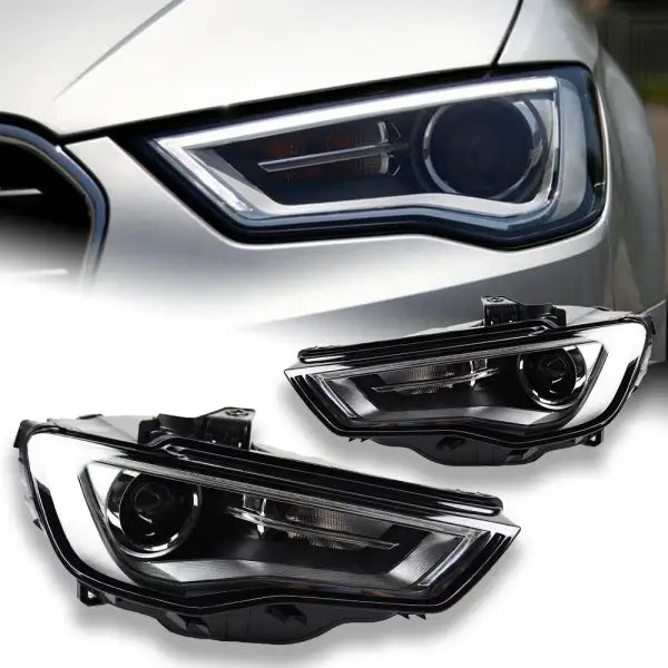 A3 Headlights 2013-2016 Upgrade S3 All LED Headlight DRL Hid Head Lamp Angel Eye Bi Xenon Beam