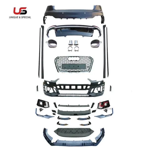 High Quality Auto Body Kit for Audi A4 B9 Modified to RS4 Style Front Bumper with Grille PP Material 2017-2019