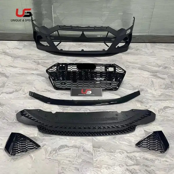 High Quality Auto Body Kit for Audi A6 C8 Upgrade to RS6 1:1 Front Bumper with Honeycomb Grille PP Material 2019-2020