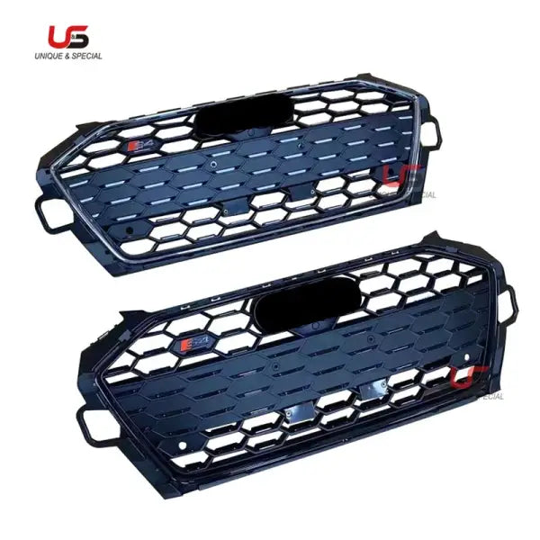 High Quality Auto Front Grille for Audi A4 S4 Upgrade to 2020-2021 S4 Silver Gloss Black Frame Bumper Grille ABS Material