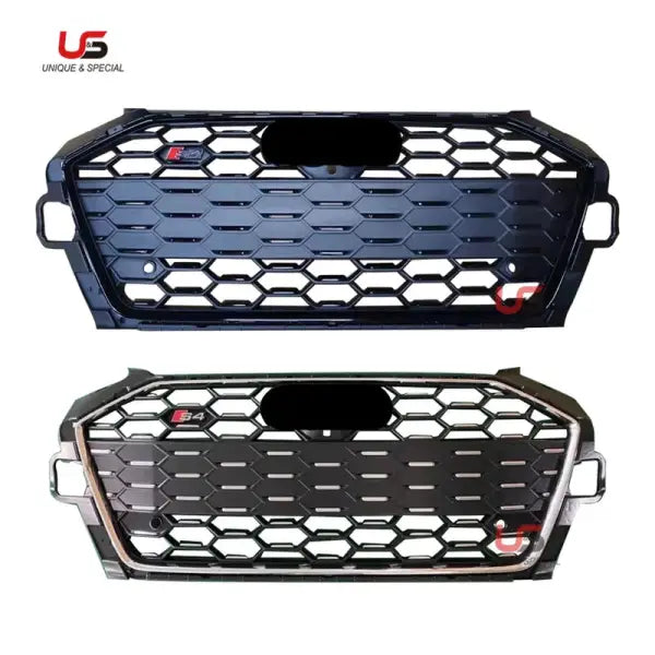 High Quality Auto Front Grille for Audi A4 S4 Upgrade to 2020-2021 S4 Silver Gloss Black Frame Bumper Grille ABS Material