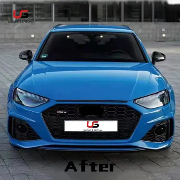 High Quality Auto Parts Body Kit for Audi A4 S4 Upgrade to 2021 RS4 Front Bumper with Grille Material PP