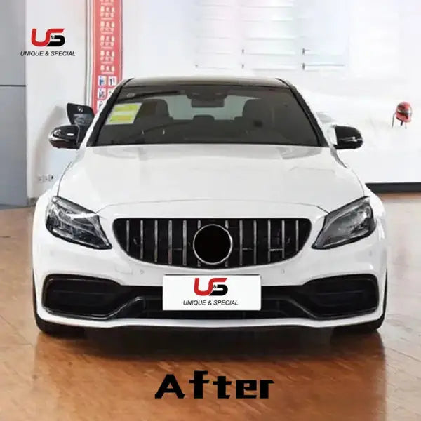 High Quality C63 Auto Parts Body Kit for Mercedes Benz W205 Modified to 2019 C63 AMG Style Bumper with Grille