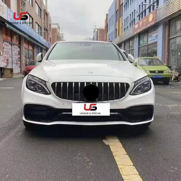 High Quality C63 Auto Parts Body Kit for Mercedes Benz W205 Modified to 2019 C63 AMG Style Bumper with Grille
