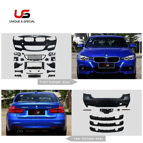 High Quality Body Kit for BMW 3 Series 12-18 F30 Modified to M-Tech Front Bumper Rear Bumper Side Skirt Grille F30/35
