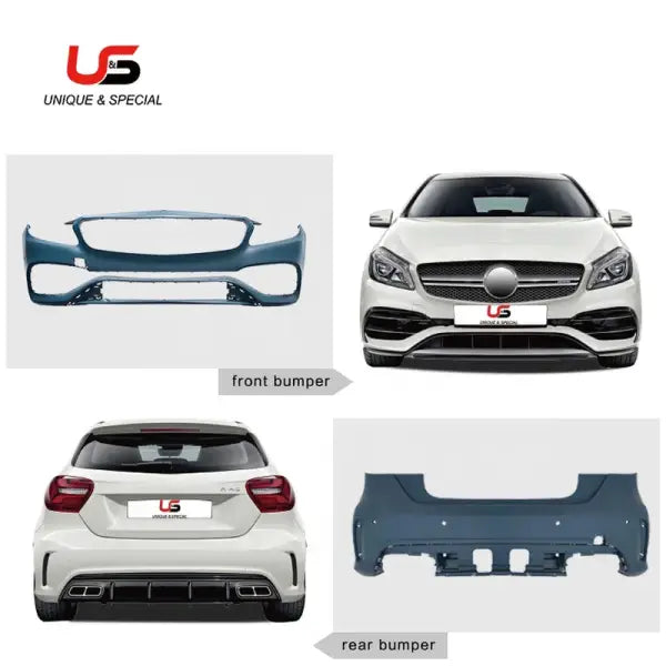 High Quality A45 Body Kit for Mercedes Benz W176 Upgard to A45 AMG Style Front Bumper with Grille 2013-2018 Upgrad to A45 AMG