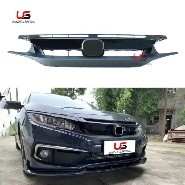 High Quality Car Front Grille for 2019 2020 Honda Civic Sedan Front Bumper Upper Grille Gloss Black OEM 71121-TET-H61