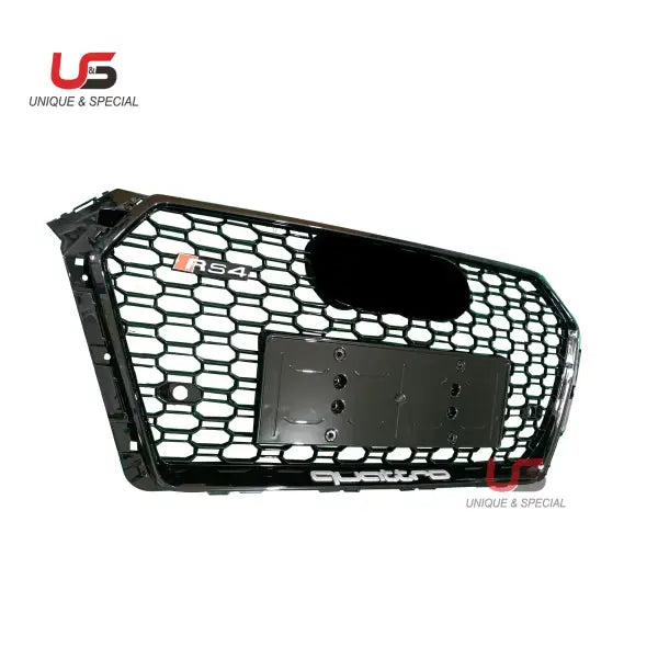 High Quality Front Bumper Grille for 2017-2019 Audi A4 Modified to RS4 Grille Honeycomb Mesh ABS Material RS4 Grill