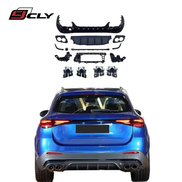 High Quality GLC-CLASS X254 GLC43 AMG Style PP Material Rear Diffuser for BENZ 2024+ GLC Upgrade GLC43 AMG Diffuser