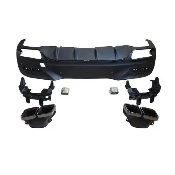 High Quality GLE63 Style Rear Diffuser with Silver Black