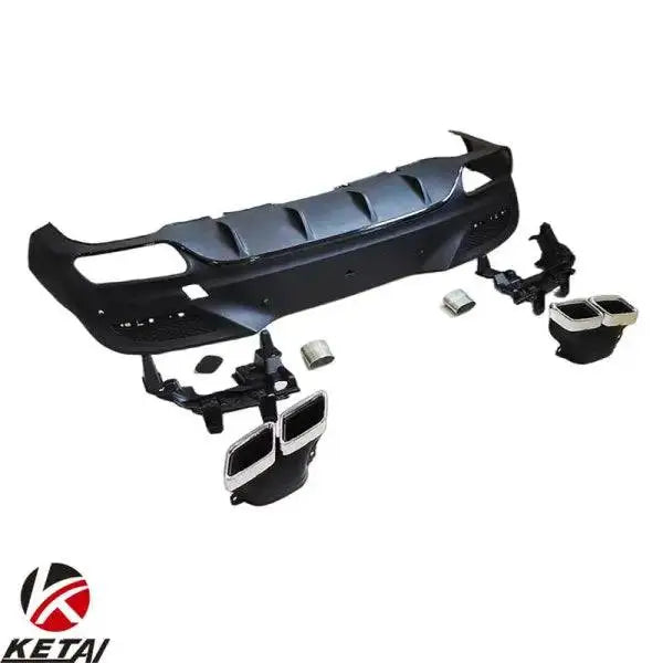 High Quality GLE63 Style Rear Diffuser with Silver Black