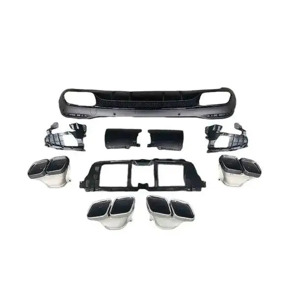 High Quality GLS63 Style Rear Diffuser with Silver Black