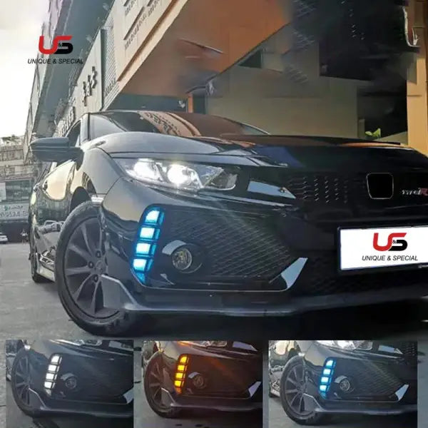 High Quality LED DRL for 2016-2018 Honda Civic Type-R Daytime Running Light 3 Color Moving Lights