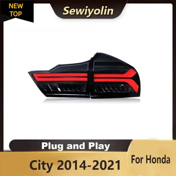 For Honda City 2014-2021 Car Animation LED Trailer Lights Tail Lamp Rear DRL Signal Automotive Plug and Play