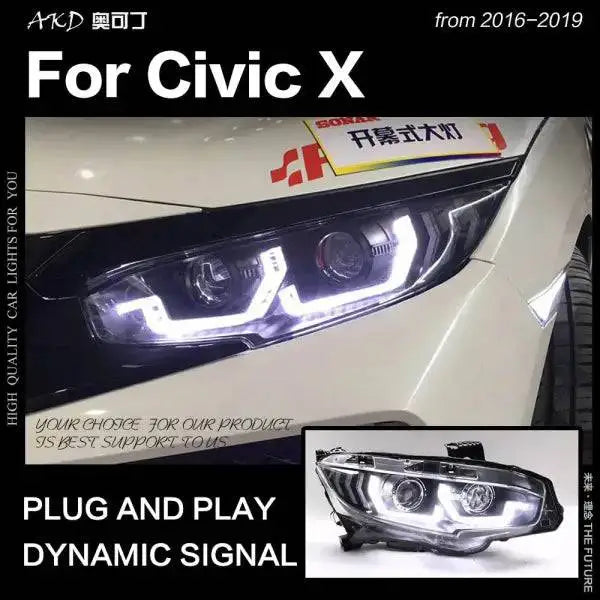 Honda Civic Headlights 2016-2019 Civic X LED Headlight LED Drl Hid Head Lamp Light Angel Eye Bi Xenon Honda Civic Headlights 2016-2019 Civic X LED Headlight LED Drl Hid Head Lamp Light Angel Eye Bi Xenon