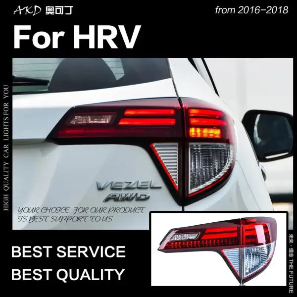 Honda HR-V Tail Lights 2016-2018 Vezel LED Tail Lamp HRV LED DRL Signal Brake Reverse