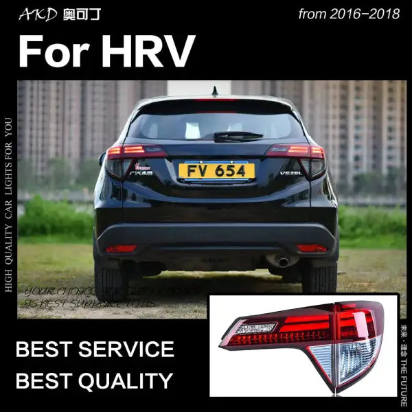 Honda HR-V Tail Lights 2016-2018 Vezel LED Tail Lamp HRV LED DRL Signal Brake Reverse