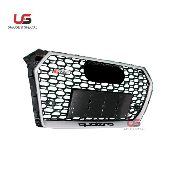 Honeycomb Sliver Frame Black Net Grilles for Audi A4 B9 Rs4 Grill 2017 2018 2019 2020