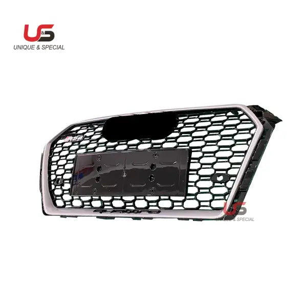 Honeycomb Sliver Frame Black Net Grilles for Audi A4 B9 Rs4 Grill 2017 2018 2019 2020