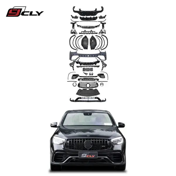 Hot Selling Car Body Kit Car Bumper for 2020 Mercedes Benz Gle Coupe Refit GLC63 AMG Front Bumper Assembly Diffuser with Exhaus