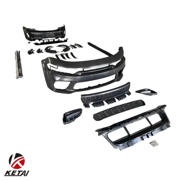 Hot Selling SRT Hellcat Widebody Front Rear Bumper Wide Fender Flares Car Body Kit for Dodge Charger 2015-2022