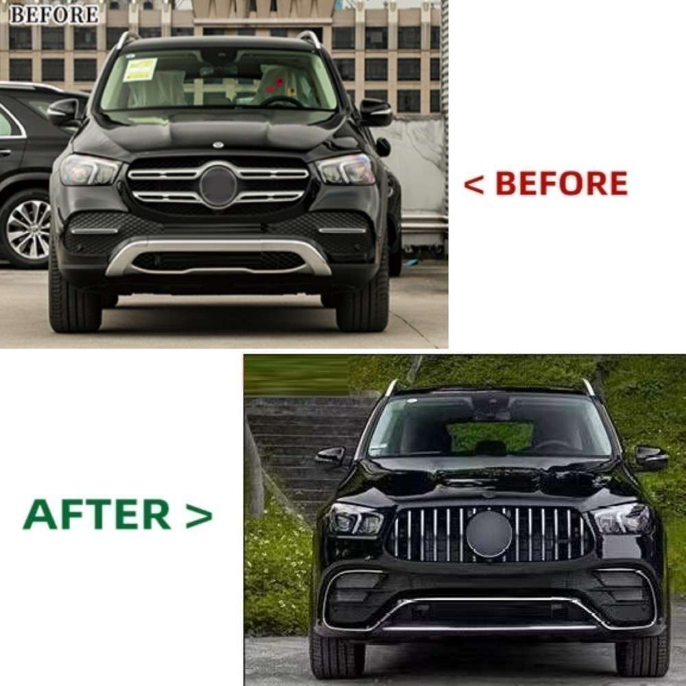 Car Craft Compatible With Mercedes Benz Gle W167 2020-2023 Upgrade Facelift Covert To 2023+ Gle63 Lci Amg Bodykit Bumper Grill Diffuser Headlight Taillight Hood Fender After Lip 1:1 - CAR CRAFT INDIA