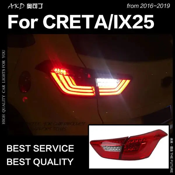Hyundai Creta Tail Lights 2016-2019 IX25 LED Tail Light Rear Lamp DRL Dynamic Signal Brake Reverse