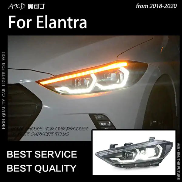 Hyundai Elantra Headlights 2016-2020 New Elantra Headlight Brand Eagle Eye DRL Hid Bi Xenon